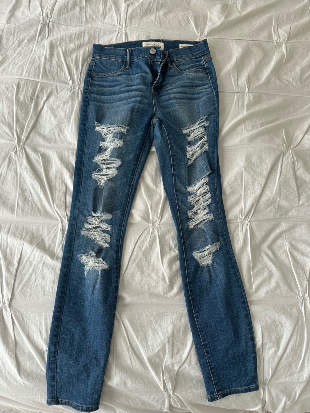 PacSun blue skinny distressed jeans size 25s #pacsun #distressed